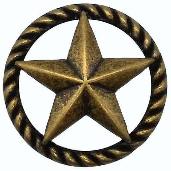 3-D Star with Narrow Rope, Brass Oxide